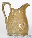 John Bell, Rare JOHN BELL / WAYNESBORO Pottery Pitcher w/ Relief Cherubs Motif, circa 1840-1880, Stoneware