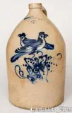 Scarce Four-Gallon J. NORTON & CO / BENNINGTON VT Stoneware Jug w/ Double Bird Decoration by J. Norton & Co., circa 1860, Stoneware, sold Nov 2022