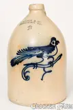 2 Gal. J. NORTON & CO. / BENNINGTON, VT Stoneware Jug w/ Bird Decoration by J. Norton & Co., circa 1860, Stoneware, sold Nov 2022