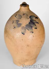 Woodbridge, Scarce WOODBRIDGE/ BIDWELL, Manchester, CT Stoneware Jug, circa 1820, Stoneware