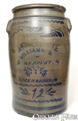Williams And Reppert, Twelve-Gallon WILLIAMS & REPPERT / GREENSBORO, PA Cobalt-Decorated Stoneware Jar, circa 1885, Stoneware