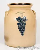 Seymour & Bosworth, 3 Gal. SEYMOUR & BOSWORTH / HARTFORD Stoneware Jar w/ Grapes Decoration, late 19th century, Stoneware