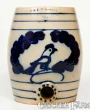 E & L P Norton, Very Fine E. & L. P. NORTON / BENNINGTON, VT Stoneware Cooler w/ Bird and Wreath Decoration
