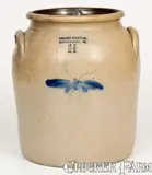 Julius Norton, One-and-a-Half-Gallon JULIUS NORTON / BENNINGTON, VT Stoneware Butterfly Jar, circa 1841-1844, Stoneware