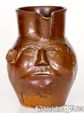 T. Crafts, Exceedingly Rare / Important T. CRAFTS / NASHUA, NH Stoneware Face Pitcher, circa 1840, circa 1840, Stoneware