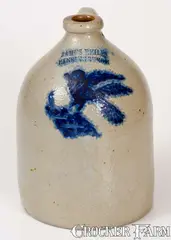 James Reiley, Rare JAMES REILEY / LANSINGBURGH Stoneware Bird Jug, circa 1855-1858, Stoneware
