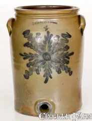 Thomas & Bro, Extremely Rare and Fine THOMAS & BRO. / HUNTINGDON, PA Stoneware Water Cooler, circa 1870, Stoneware