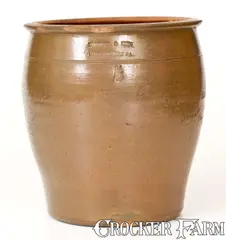 Thomas & Bro, Extremely Rare THOMAS & BRO. / HUNTINGDON, PA w/ Potter's Signature and Everett, PA Advertising, circa 1873, Stoneware