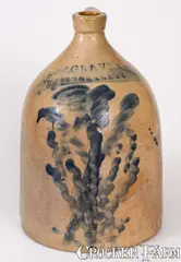 D.W. Graves, D.W. GRAVES / WESTMORELAND, New York Stoneware Jug w/ Elaborate Cobalt Decoration, circa 1860, Stoneware