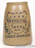 J. Hamilton & Co., Large-Sized J. HAMILTON & CO. / GREENSBORO, PA Stoneware Canning Jar, circa 1875, Stoneware