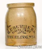 Herbert Behrens, Small-Sized H. F. BEHRENS / COMPANY / WHEELING, W. VA Stoneware Canning Jar, circa 1880, Stoneware