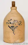Rare J. & E. NORTON / BENNINGTON, VT Presentation Jug: "S.W.C." by J. & E. Norton, circa 1855, Stoneware, sold Aug 2022