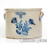 COWDEN & WILCOX / HARRISBURG, PA Three-Gallon Stoneware Cake Crock by Cowden & Wilcox, circa 1865, Stoneware, sold Apr 2022