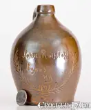 John Rolhloff, "John Rolhloff / Lyons / NY / 1892" Small-Sized New York Stoneware Presentation Jug, 1892, Stoneware