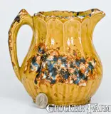 S. Risley, Very Rare S RISLEY / NORWICH, Connecticut Rockingham-Glazed Pitcher, mid 19th century, Stoneware