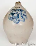 Smith & Day, Exceptional SMITH & DAY / NORWALK Three-Gallon Stoneware Jug w/ Elaborate Cobalt Decoration, circa 1845, Stoneware