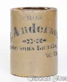 From, "FROM / T. Anderson / Anderson's Landing / W. VA" Stoneware Canning Jar, circa 1880, Stoneware