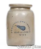 Palatine Pottery Co., PALATINE POTTERY CO / PALATINE / W. VA Stoneware Canning Jar w/ Stenciled Pear Motif