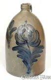 A.L. Hissong, Extremely Rare A.L. HISSONG / HUNTINGDON, PA Stoneware Jug w/ Profuse Decoration, Stamped Three Times, late 19th century, Stoneware