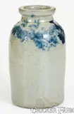 Fine JOHN BELL / WAYNESBORO Celadon-Glazed Stoneware Canning Jar by John Bell, circa 1850-1880, Stoneware, sold Apr 2022