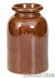 JOHN BELL / WAYNESBORO Redware Jar, c1850-80 by John Bell, c1850-80, Redware, sold Apr 2022