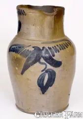 Solomon Bell, Scarce SOLOMON BELL /STRASBURG / VA Stoneware Pitcher, circa 1850-1880, Stoneware