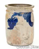 Solomon Bell, Half-Gallon SOLOMON BELL / STRASBURG / Va. Stoneware Jar w/ Cobalt Floral Decoration, circa 1850-1880, Stoneware