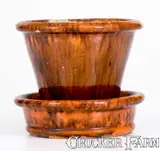 Small-Sized JOHN BELL / WAYNESBORO, PA Redware Flowerpot by John Bell, circa 1850-1880, Redware, sold Apr 2022