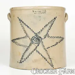 H.M. Whitman, H.M. WHITMAN / HAVANA, N.Y. Three-Gallon Starburst Crock, circa 1860-1862, Stoneware
