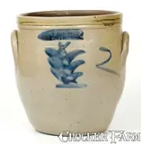 M. Woodruff, 2 Gal. M. WOODRUFF / CORTLAND Stoneware Jar with Cobalt Decoration