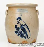 F. B. Norton & Co, F.B. NORTON & CO. / WORCESTER, MA Stoneware Parrot Crock