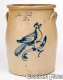 Haxstun Ottman & Co., HAXSTUN OTTMAN & CO. / FORT EDWARD, N.Y. Stoneware Bird Crock, circa 1875, Stoneware