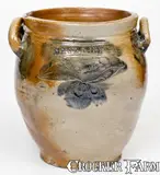 J. Remmey, Exceptional J. REMMEY / NEW-YORK Stoneware Jar with Elaborate Incised and Impressed Tree Decoration