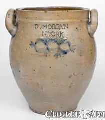 D. Morgan, Exceedingly Rare D. MORGAN / N. YORK Jar (David Morgan, Lower East Side, late 18th / early 19th century), early 19th century, Stoneware