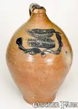 C. Crolius, Fine C. CROLIUS / MANUFACTURER / MANHATTAN WELLS / NEW-YORK Incised Jug, early 19th century, Stoneware