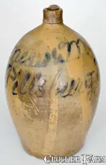 J. Weaver, Rare Pittsburgh Script Advertising Jug by J. WEAVER / BEAVER, Pennsylvania, circa 1865, Stoneware