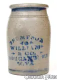 Williams & Co., THOMPSON, WILLIAMS & CO. / MORGANTOWN, West Virginia Stoneware Jar, circa 1875, Stoneware