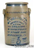 Successors To R.T. Williams, C.L. WILLIAMS & Co. / SUCCESSORS TO R.T. WILLIAMS / MANUFACTURERS OF STONE WARE / NEW GENEVA, PA Crock, circa 1890, Stoneware