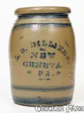 L.B. Dilliner, L.B. DILLINER / NEW GENEVA / PA Stoneware Jar, circa 1875, Stoneware