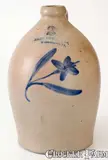 Nichols & Co., Unusual MOORE, NICHOLS & CO. / Williamsport, Pa. Stoneware Jug w/ Daffodil Decoration, 1877-79