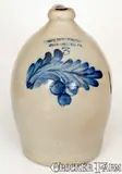 Cowden & Wilcox, COWDEN & WILCOX / HARRISBURG, PA Stoneware Jug w/ Cobalt Cherries Decoration, circa 1865, Stoneware