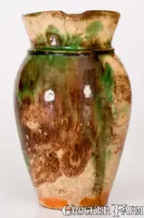 Shenandoah Valley, Rare S. BELL & SON / STRASBURG, Virginia Multi-Glazed Redware Cream Pitcher (Shenandoah Valley), circa 1890, Redware