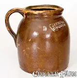 J. Eberly & Co, J. EBERLY & CO / STRASBURG, Virginia Redware Bean Pot, late 19th century, Redware