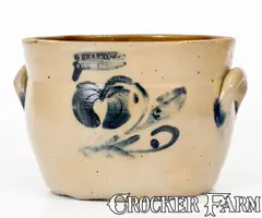 G. Brayton, Unusual G. BRAYTON / UTICA, New York Stoneware Jar, circa 1827-1832, Stoneware