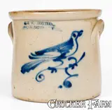 J. & E. Norton, J. & E. NORTON / BENNINGTON, VT Stoneware Bird Crock, circa 1855, Stoneware