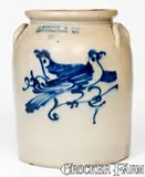 J. Norton & Co., 2 Gal. J. NORTON & CO. / BENNINGTON, VT Stoneware Jar w/ Bold Double Bird Decoration