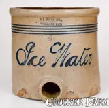 F. B. Norton Sons, 4 Gal. F. B. NORTON SONS / WORCESTER, MASS. Stoneware "Ice Water" Cooler, circa 1875, Stoneware