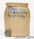 Bowery, TODE BROS / 272 BOWERY / NEW YORK Small Salt-Glazed Stoneware Jar, late 19th century, Salt-glazed stoneware