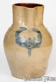 David Smith, Rare 2 Gal. W. SMITH / GREENWICH, NY Stoneware Pitcher w/ Cobalt Decoration