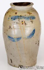 Liberty Forev, Rare LIBERTY FOREV / WARNE & LETTs 1807 / S. AMBOY. N. JERSY Stoneware Jar, 1807, Stoneware